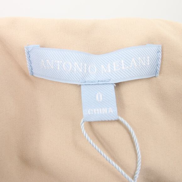 Antonio Melani Jumpsuit Champagne Beige Velvet Long Sleeve V Neck Wrap Tie 0 - Picture 8 of 12